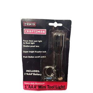 new vintage CRAFTSMAN aluminum mini tool spot flood light flashlight keychain